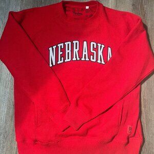 Pressbox Vintage Nebraska Huskers knitted Sweatshirt, Tackle Twill, Men's Medium